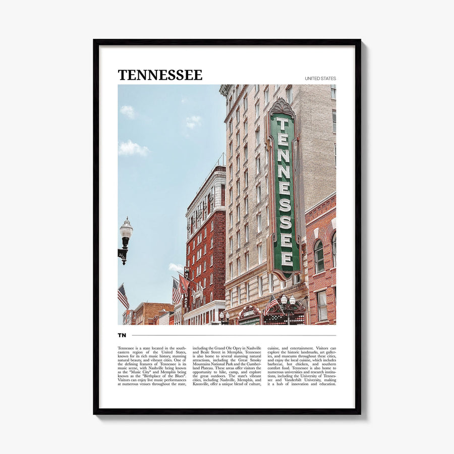 Tennessee Travel No 1 Poster, framed poster mockup