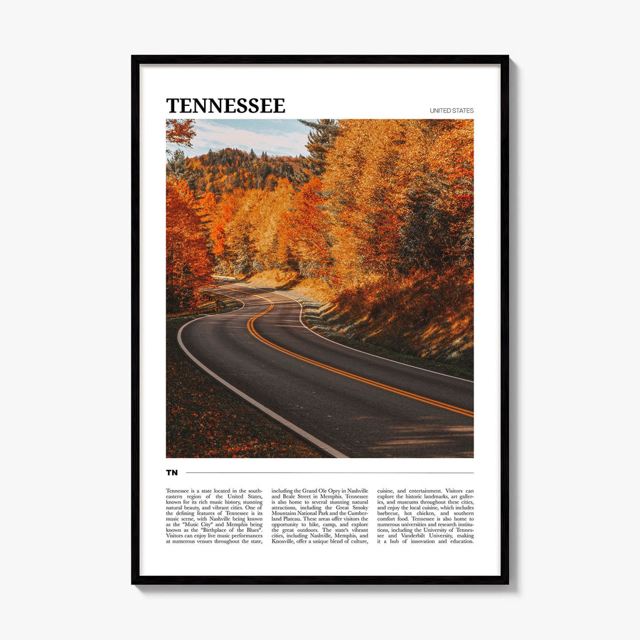 Tennessee Travel No 2 Poster, framed poster mockup