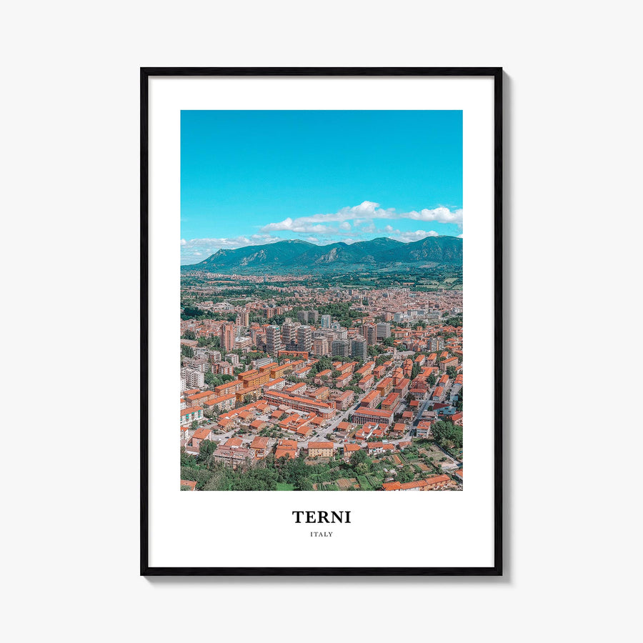 Terni colorful classic poster of Italy – vertical wall art, unframed print shown in interior mockup