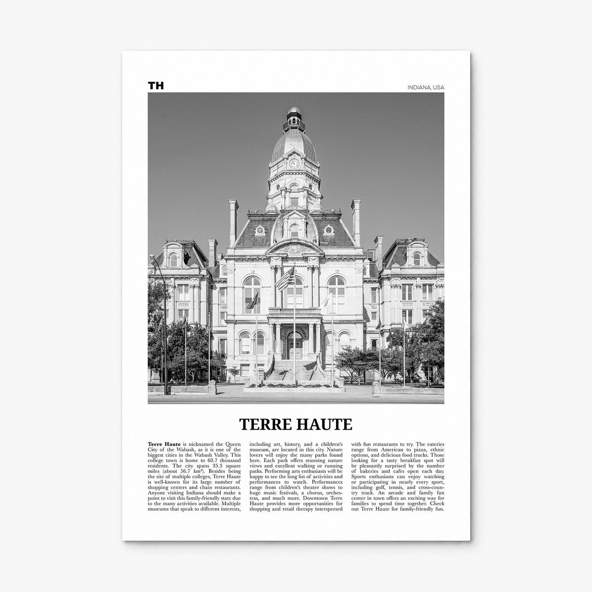 Terre Haute Newspaper Poster, print only (unframed)