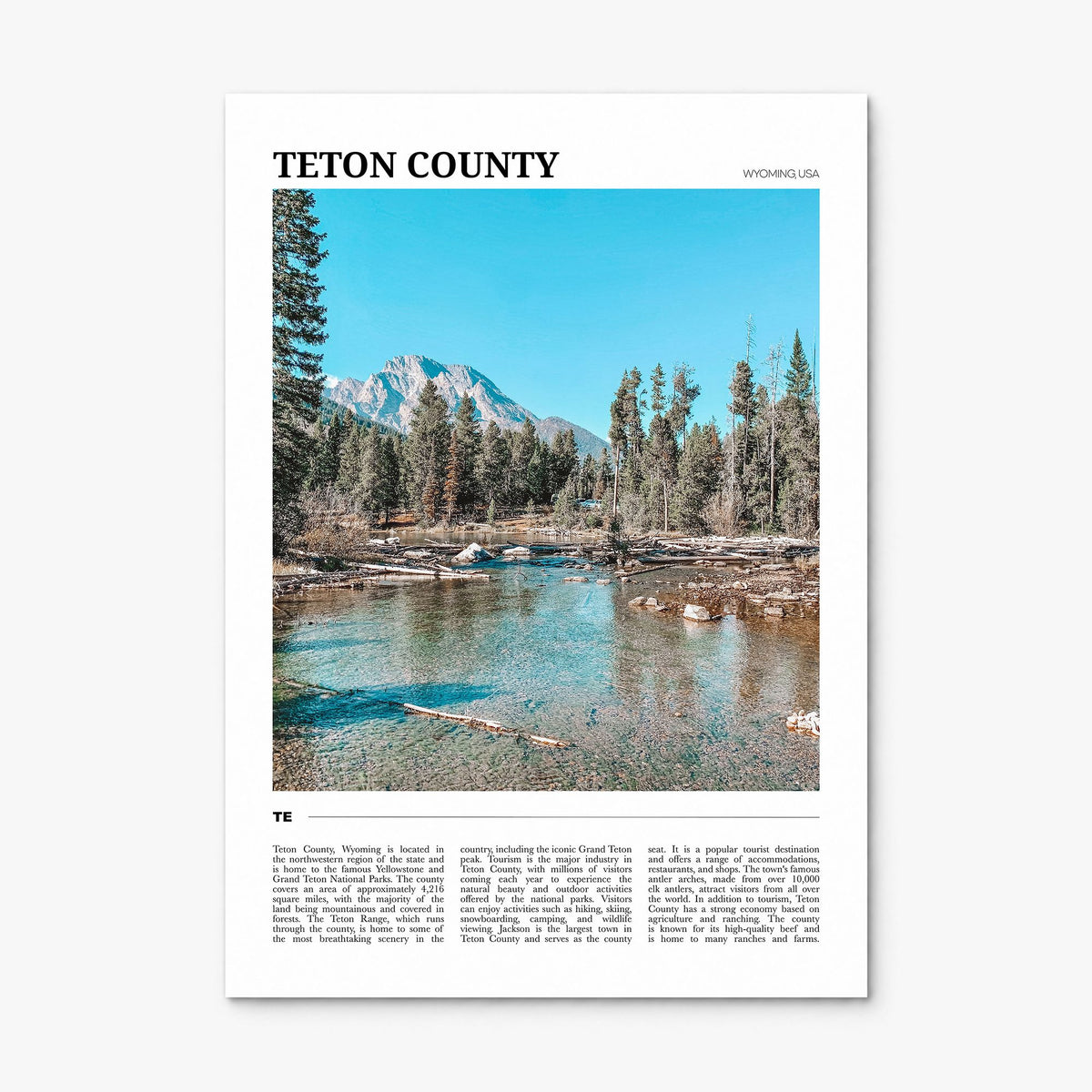 Teton County Travel Poster, print only (unframed)