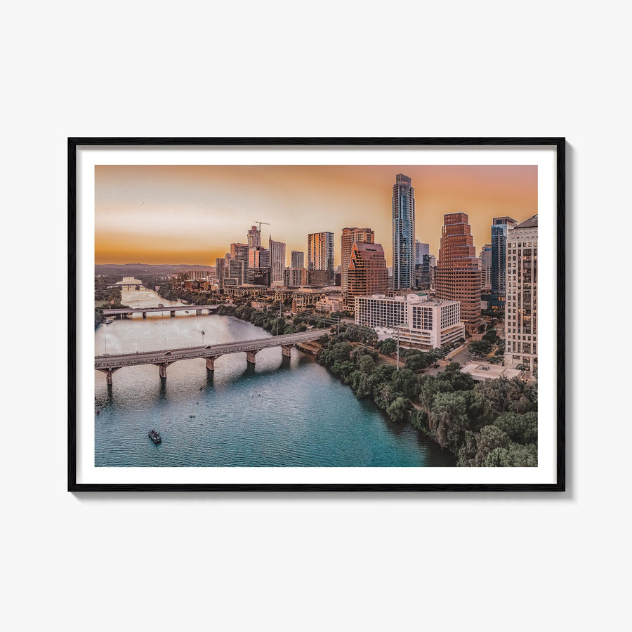 Texas colorful photo poster of United States – horizontal wall art, unframed print shown in interior mockup