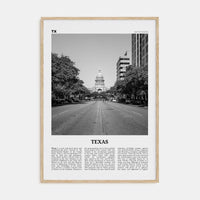 Texas No 2 Poster Natural Wood / 8x12 in Nbourhood Travel B&W Poster