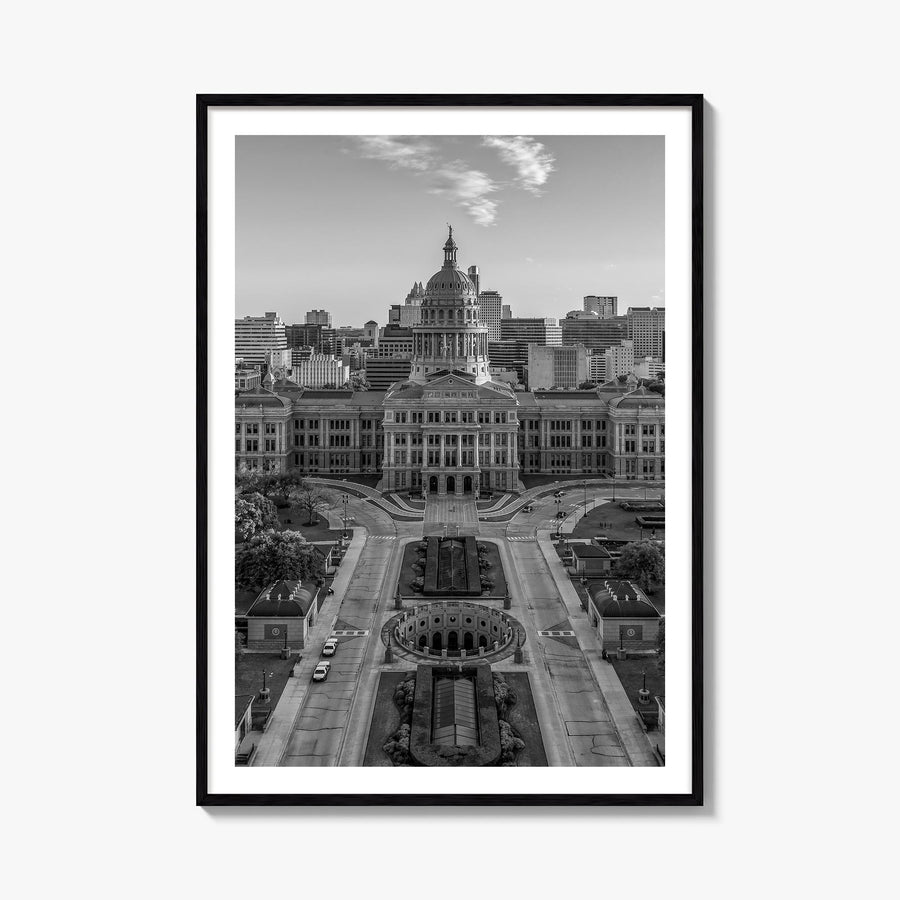 Texas no. 3 black & white photo poster of United States – vertical wall art, unframed print shown in interior mockup
