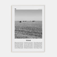 Texas No 3 Poster White Wood / 8x12 in Nbourhood Travel B&W Poster