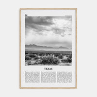 Texas No 4 Poster Natural Wood / 8x12 in Nbourhood Travel B&W Poster