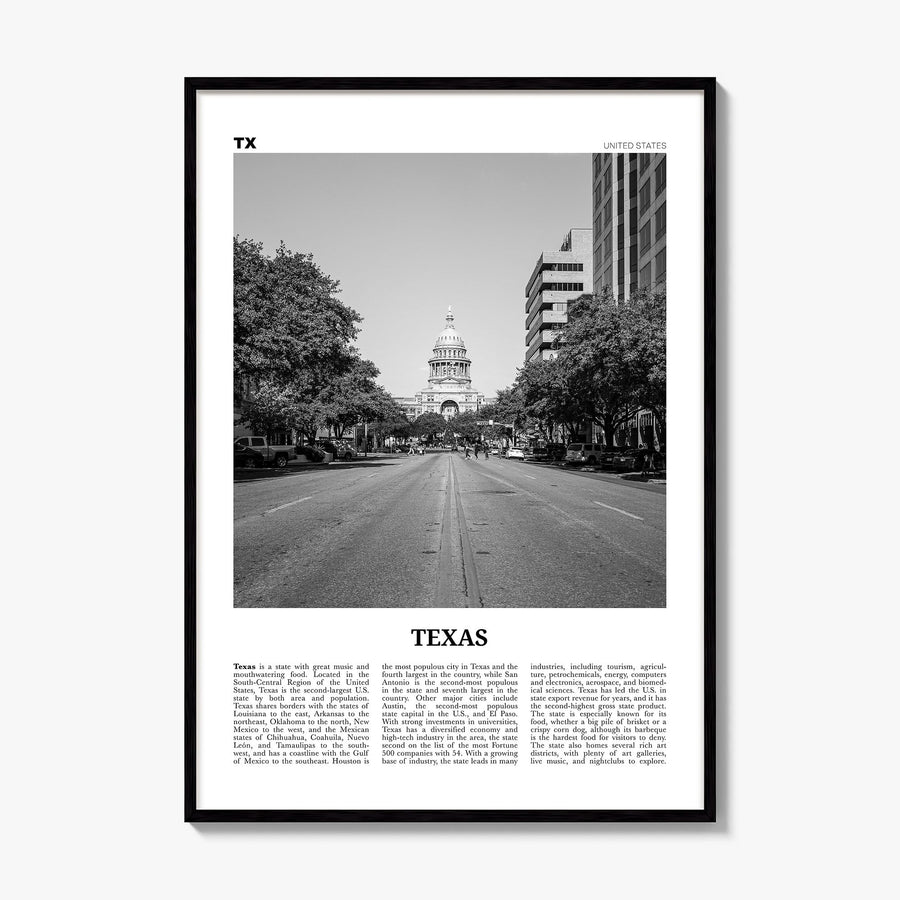 Texas Newspaper No 2 Poster, framed poster mockup