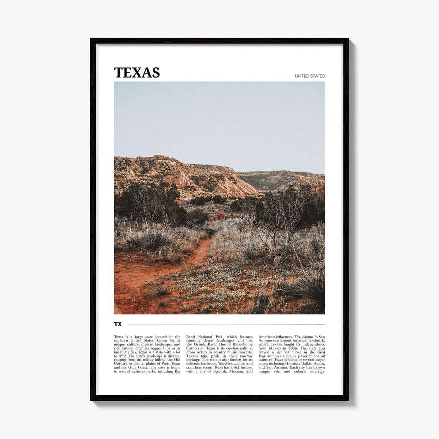 Texas Travel No 1 Poster, framed poster mockup