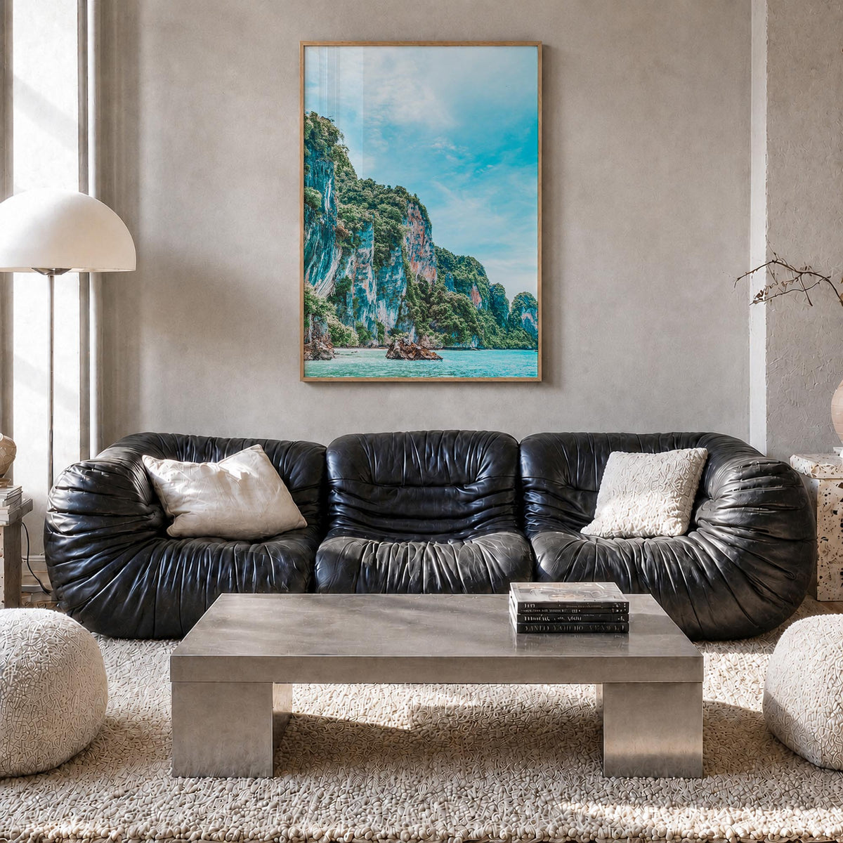 Thailand no. 1 colorful photo poster of Asia – vertical wall art in natural wood frame, hanging on wall