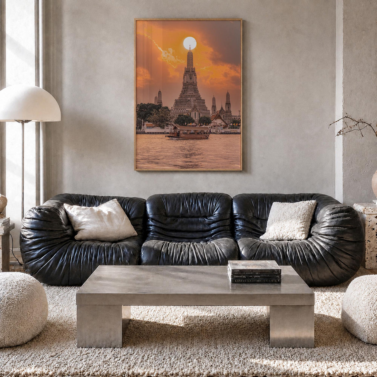 Thailand no. 2 colorful photo poster of Asia – vertical wall art in natural wood frame, hanging on wall