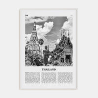 Thailand No 2 Poster White Wood / 8x12 in Nbourhood Travel B&W Poster