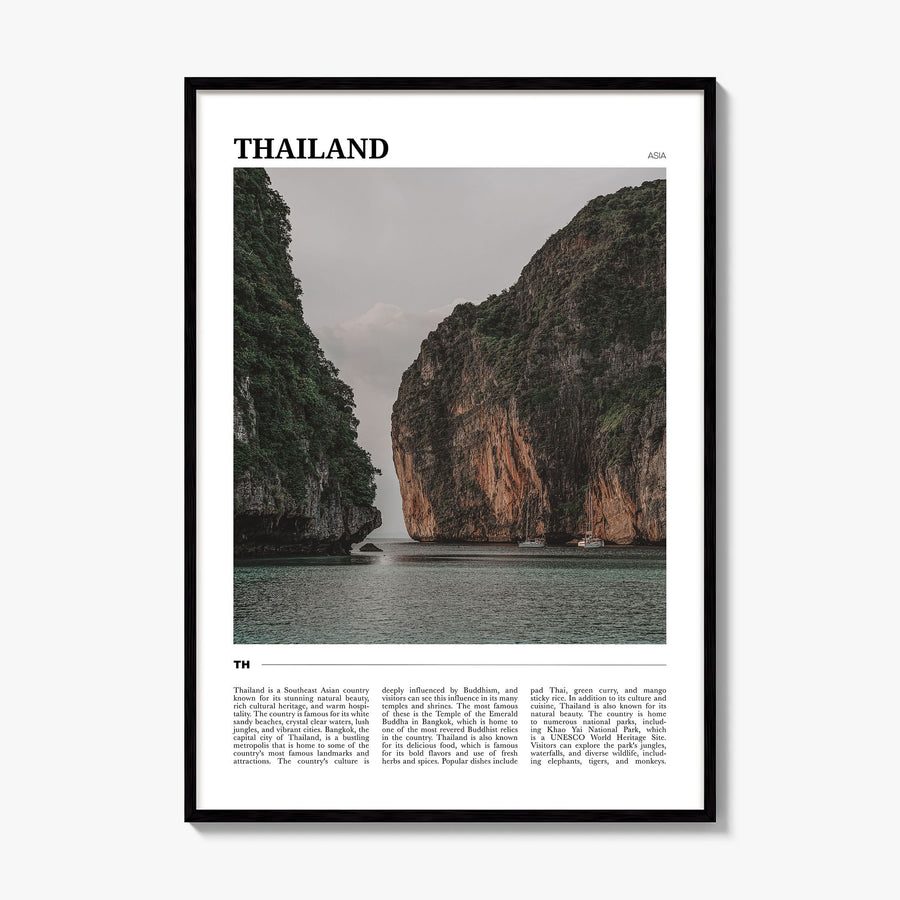 Thailand Travel Poster, framed poster mockup