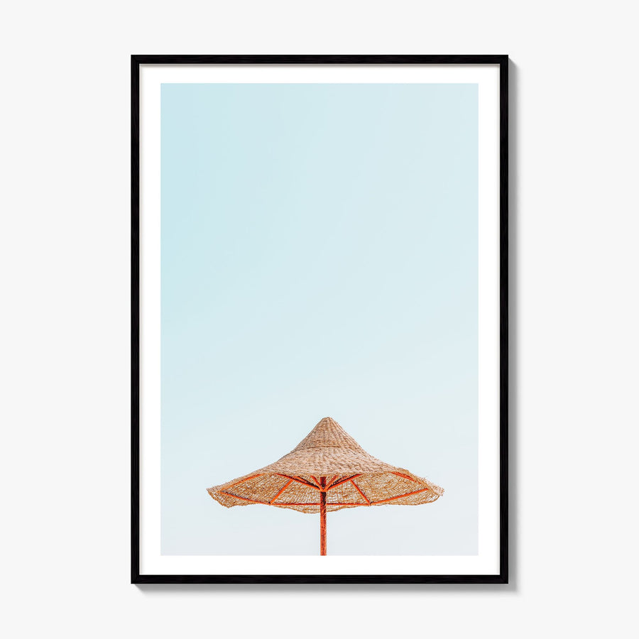 Thatched Hut Photo Poster, framed poster mockup, white border