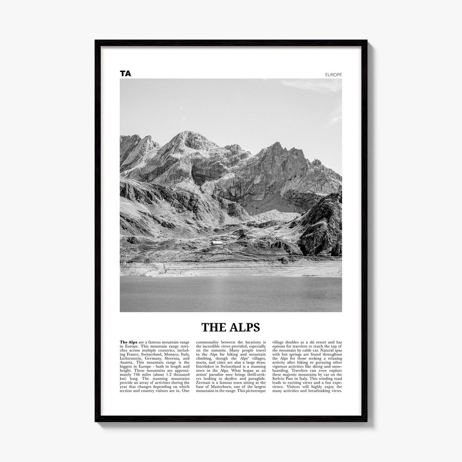 The Alps Newspaper Poster, framed poster mockup