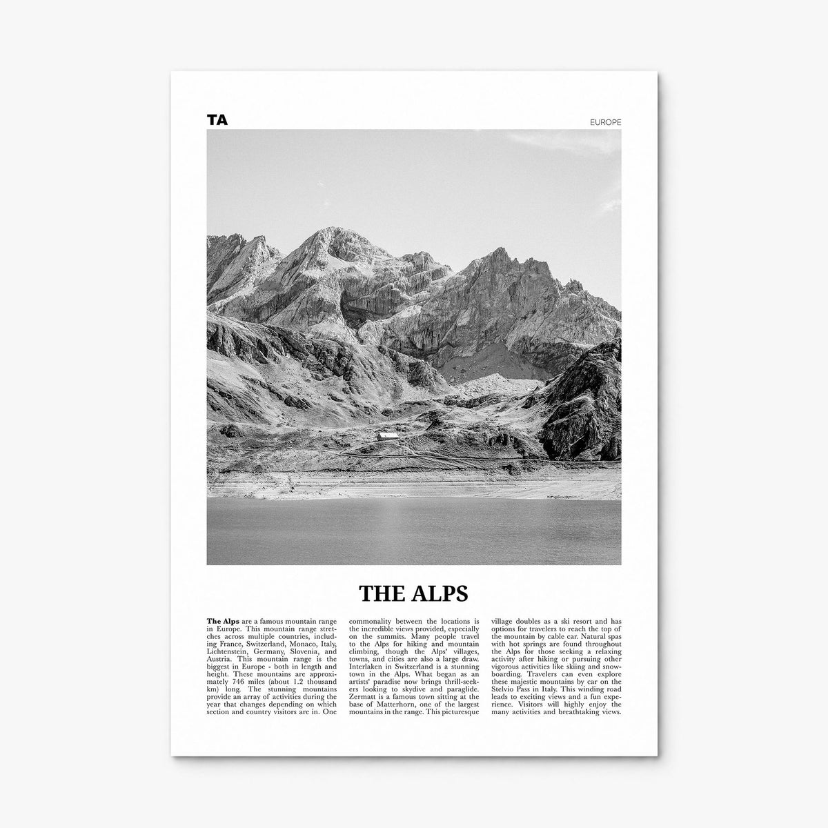 The Alps Newspaper Poster, print only (unframed)