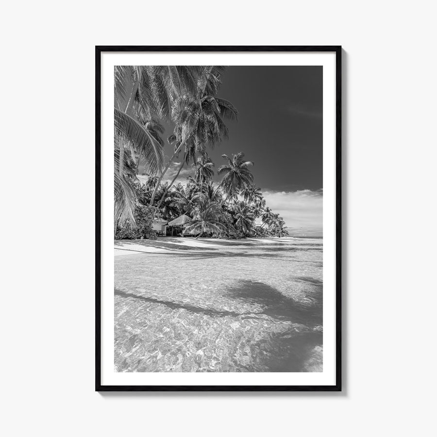 The Bahamas black & white photo poster of Caribbean – vertical wall art, unframed print shown in interior mockup