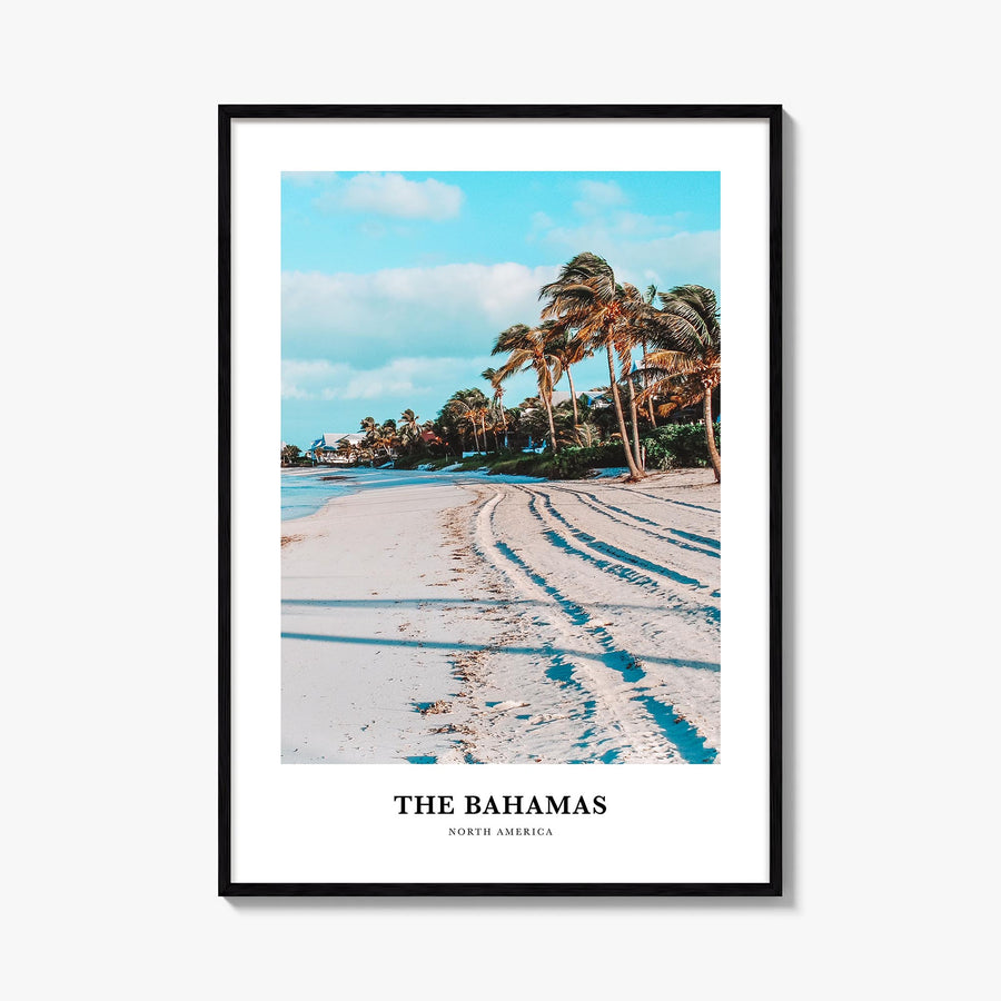 The Bahamas colorful classic poster of Caribbean – vertical wall art, unframed print shown in interior mockup