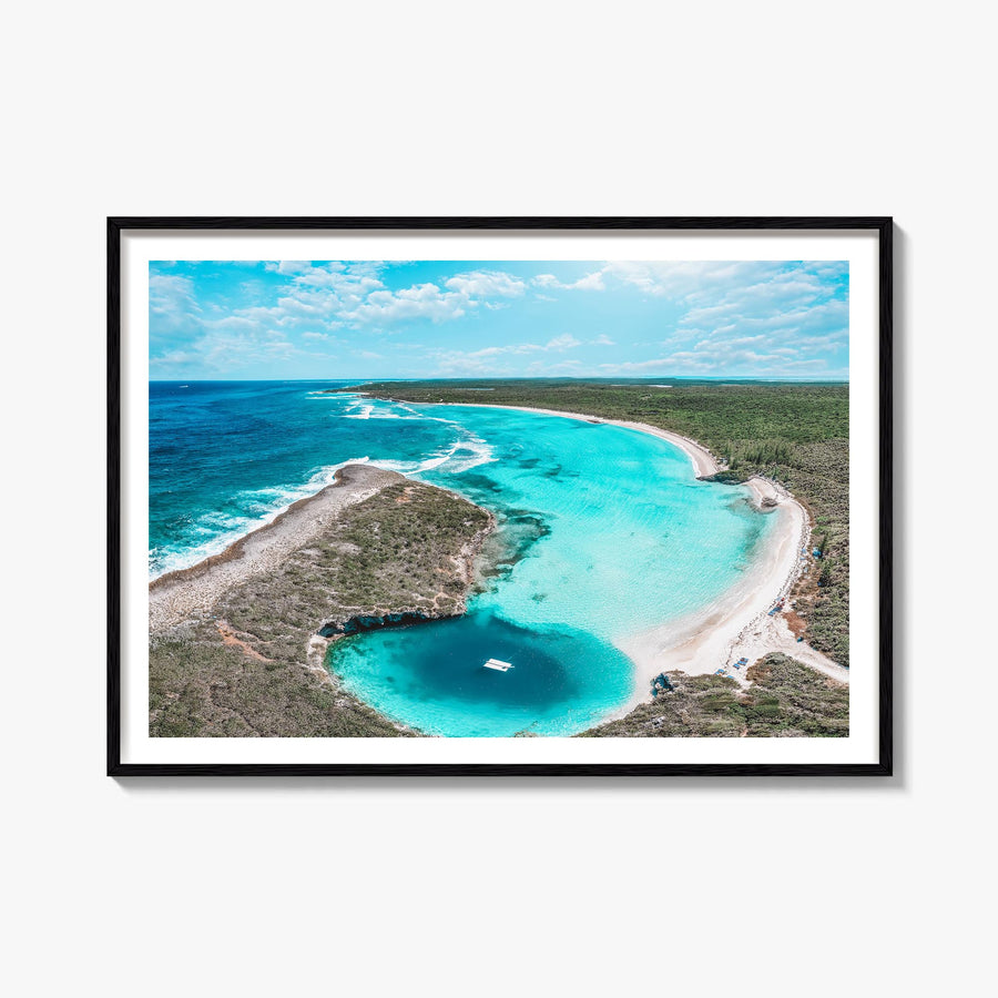 The Bahamas colorful photo poster of Caribbean – horizontal wall art, unframed print shown in interior mockup