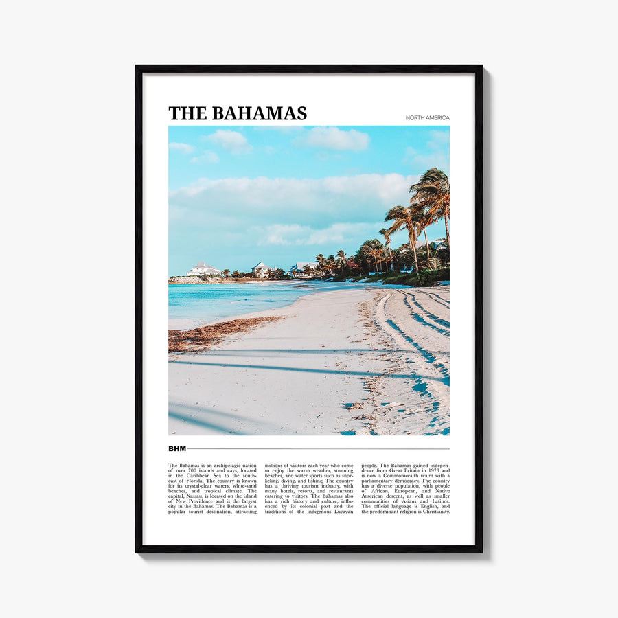 The Bahamas colorful travel poster of Caribbean – vertical wall art, unframed print shown in interior mockup
