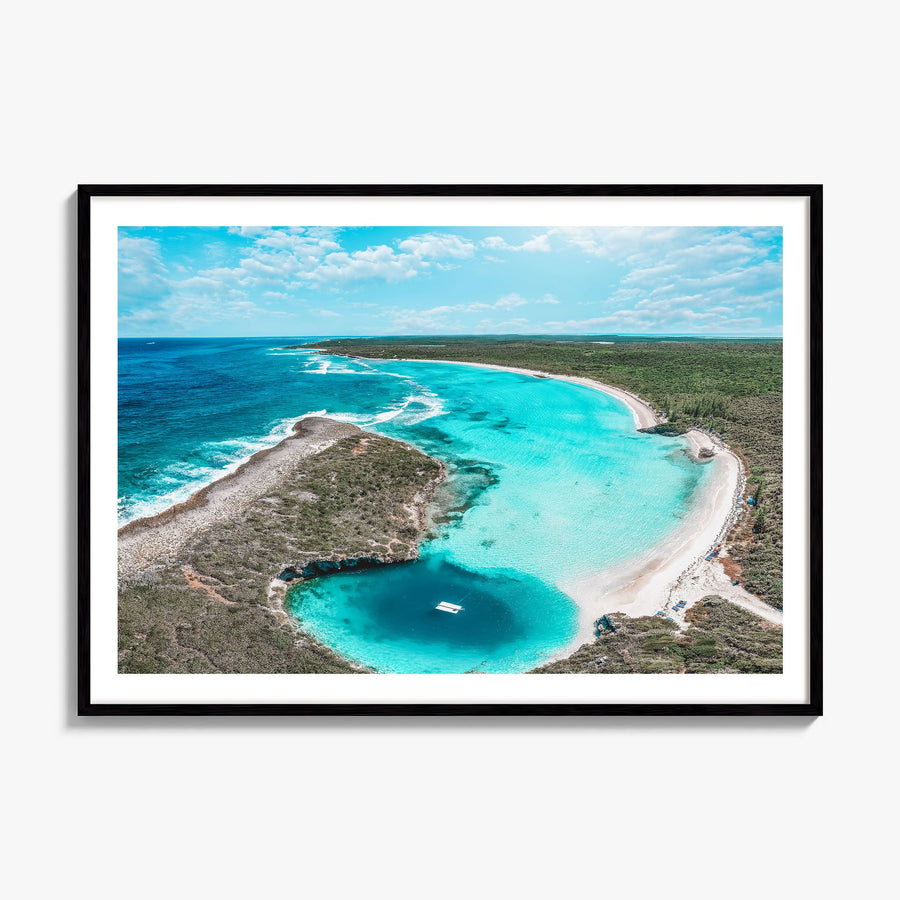 The Bahamas Photo Poster, framed poster mockup, white border