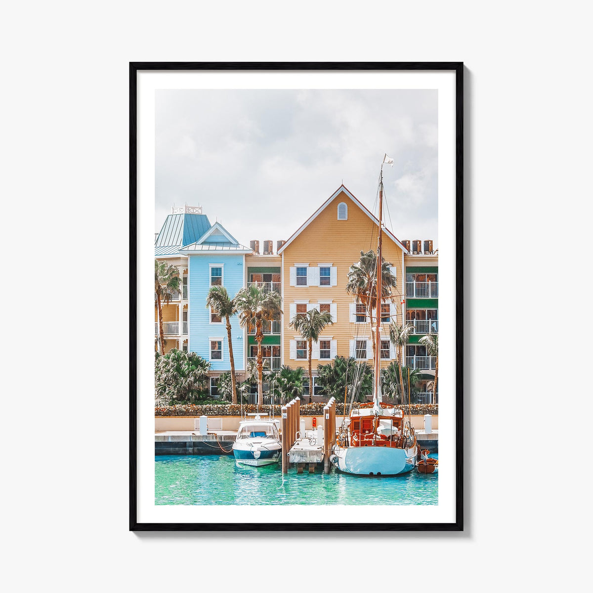 The Bahamas no. 1 colorful photo poster of Caribbean – vertical wall art, unframed print shown in interior mockup