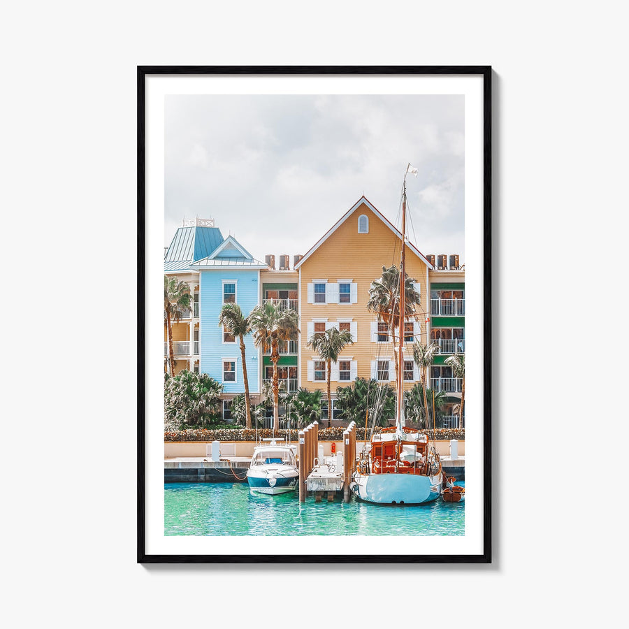 The Bahamas no. 1 colorful photo poster of Caribbean – vertical wall art, unframed print shown in interior mockup