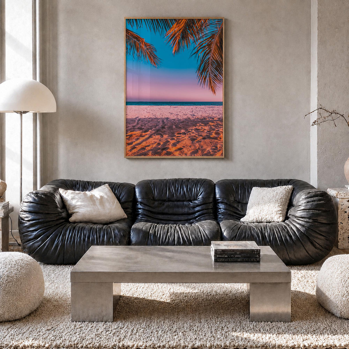 The Bahamas no. 3 colorful photo poster of Caribbean – vertical wall art in natural wood frame, hanging on wall
