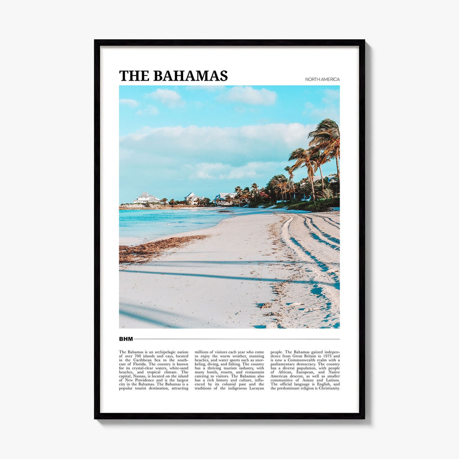 The Bahamas Travel Poster, framed poster mockup