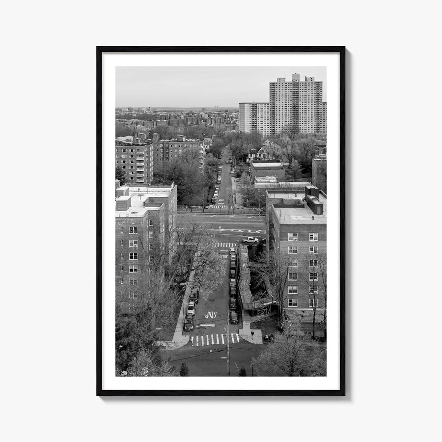 The Bronx black & white photo poster of New York City, New York – vertical wall art, unframed print shown in interior mockup