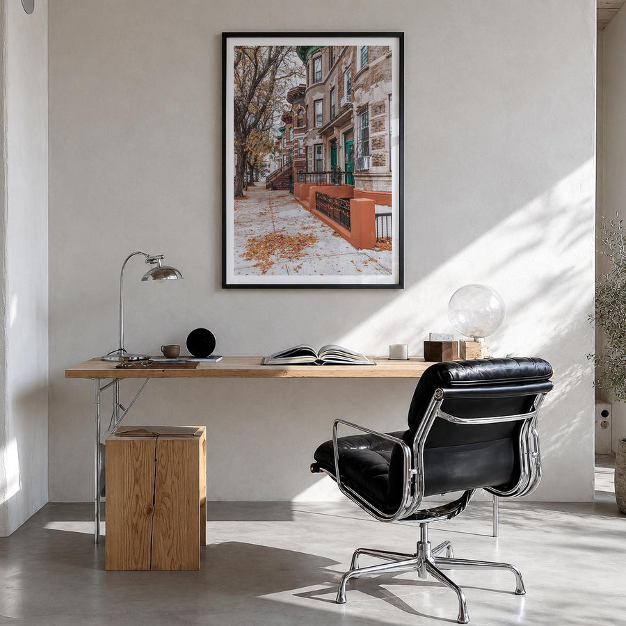 The Bronx no. 3 colorful photo poster of New York City, New York – vertical wall art in black wood frame with white border, h
