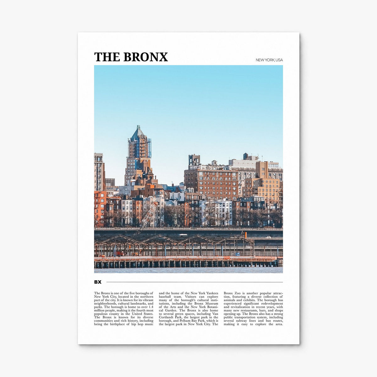 The Bronx Travel No 1 Poster, print only (unframed)
