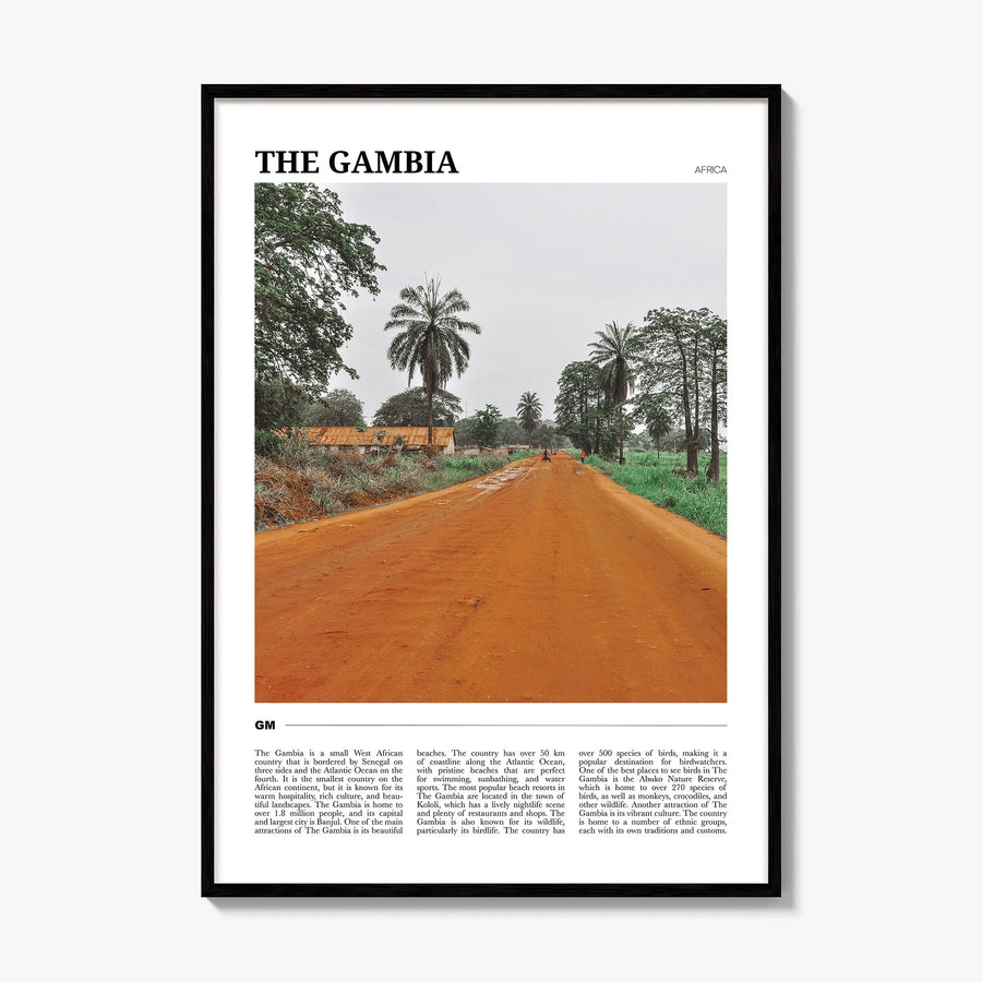 The Gambia Travel Poster, framed poster mockup