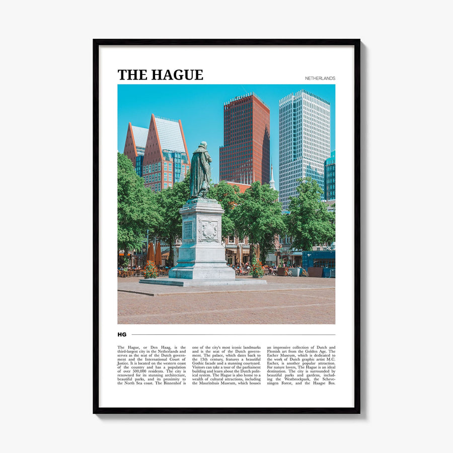 The Hague Travel Poster, framed poster mockup