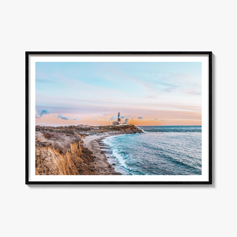 The Hamptons colorful photo poster of Long Island, New York – horizontal wall art, unframed print shown in interior mockup