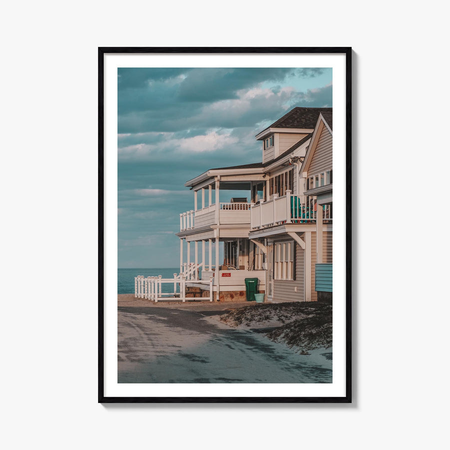The Hamptons colorful photo poster of Long Island, New York – vertical wall art, unframed print shown in interior mockup