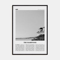 The Hamptons Poster Black Wood / 8x12 in Nbourhood Travel B&W Poster