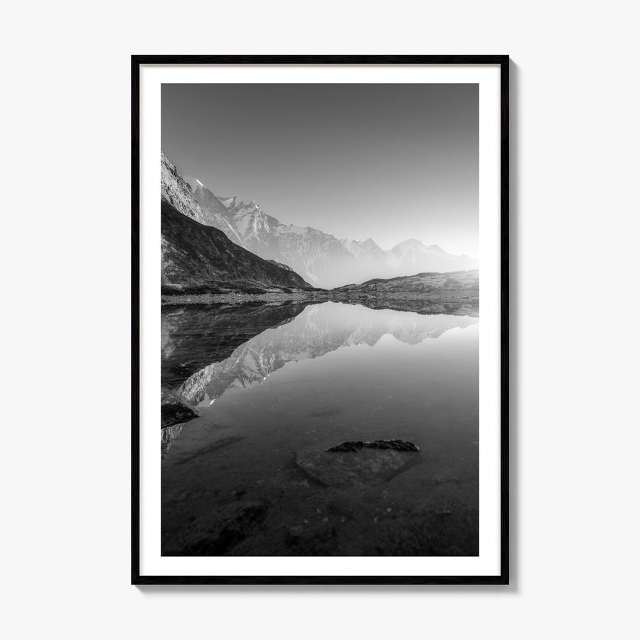 The Himalayas Photo Poster, framed poster mockup, white border