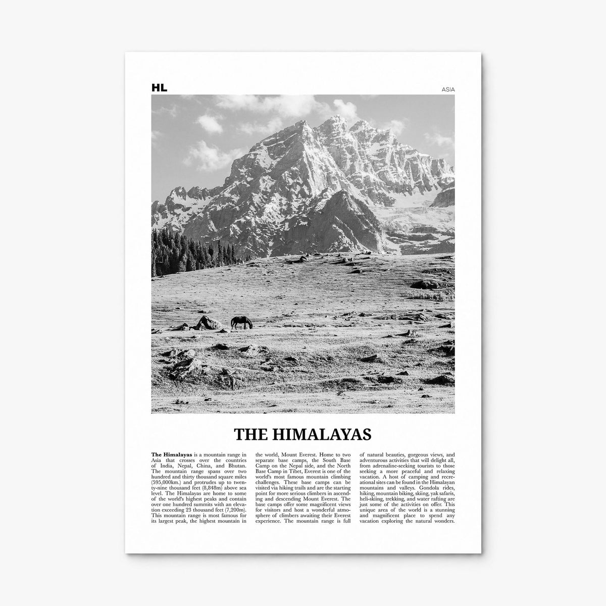 The Himalayas Newspaper Poster, print only (unframed)