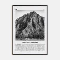 The Sacred Valley Poster Black Metal / 8x12 in Nbourhood Travel B&W Poster