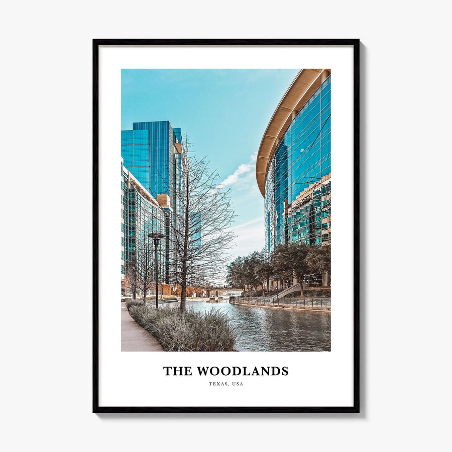 The Woodlands Classic Poster, framed poster mockup