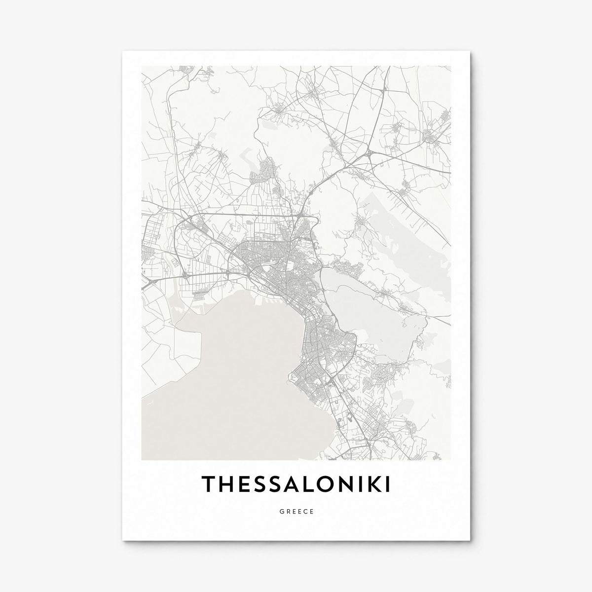 Thessaloniki Map Poster, print only (unframed)