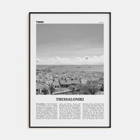 Thessaloniki Poster Black Metal / 8x12 in Nbourhood Travel B&W Poster