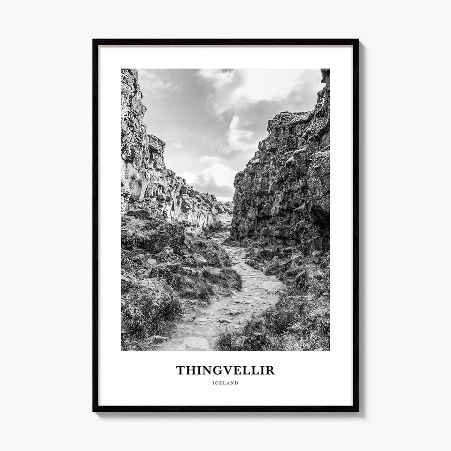 Thingvellir National Park Classic Poster, framed poster mockup