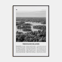 Thousand Islands Poster Black Metal / 8x12 in Nbourhood Travel B&W Poster