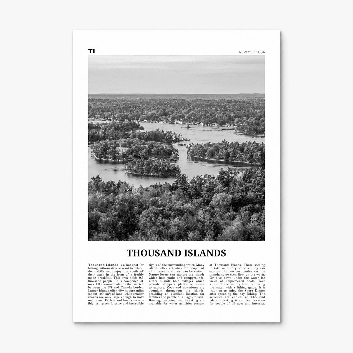 Thousand Islands Newspaper Poster, print only (unframed)