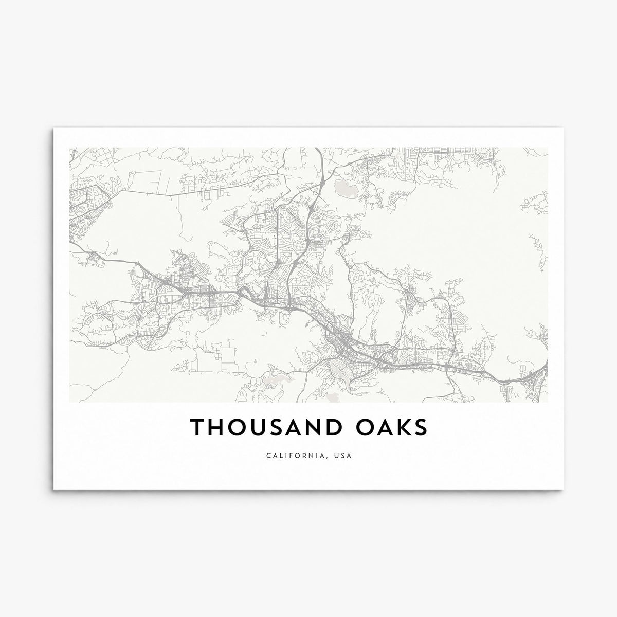 Thousand Oaks Map Poster, print only (unframed)