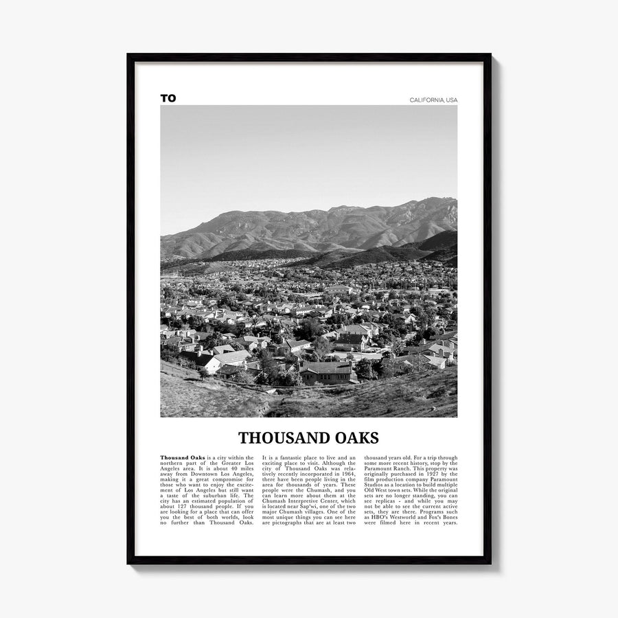 Thousand Oaks Newspaper Poster, framed poster mockup