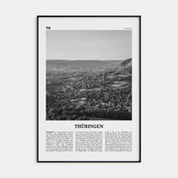 Thüringen Poster Black Metal / 8x12 in Nbourhood Travel B&W Poster