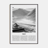 Tibet Poster Black Metal / 8x12 in Nbourhood Travel B&W Poster