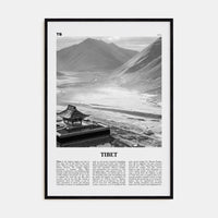 Tibet Poster Black Wood / 8x12 in Nbourhood Travel B&W Poster